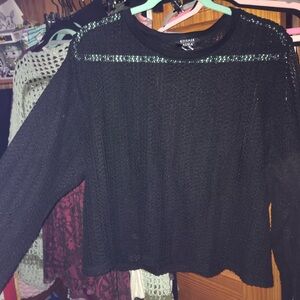 Cosmic Black Women's mesh  Sweater Cardigan